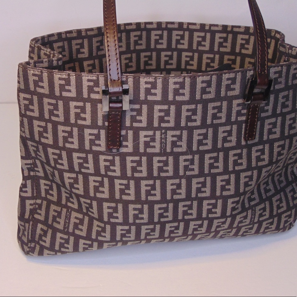 COPY - Authentic Fendi Zucchino FF handle bag